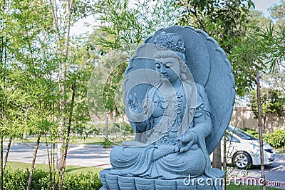 Stone staues of Guanyin goddress in foguangshan thaihua temple thailand. Stock Photo