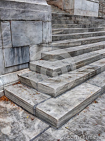 Stone Steps At The Library Stock Photo