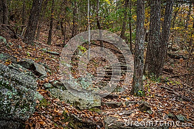 Stone Steps up the Hillside Stock Photo
