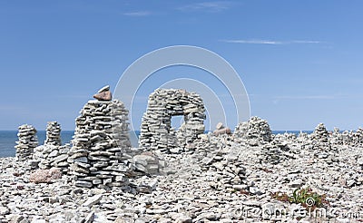 Stone structures in Saaremaa, Estonia Stock Photo