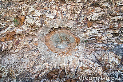 Stone Sun - Stone Eye - unique geological formation Stock Photo