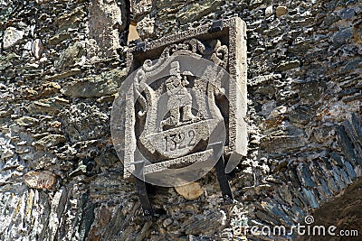 Stone symbol on Salzburg Gate in Schladming Austria Stock Photo
