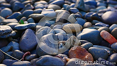 Brown stone texture background. pebble stone garden Stock Photo