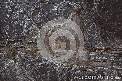 Stone texture from waves erode, nature background. Top view. Copy space. Can use as banner Stock Photo
