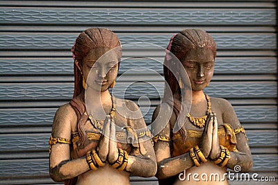 Stone thai girls Stock Photo