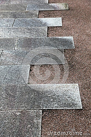 Stone tiled road Stock Photo