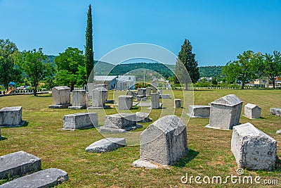 Stone tombs at Radimlja necropolis in Bosnia and Herzegovina Stock Photo