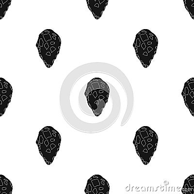 Stone tool icon in black style isolated on white background. Stone age pattern stock vector illustration. Vector Illustration