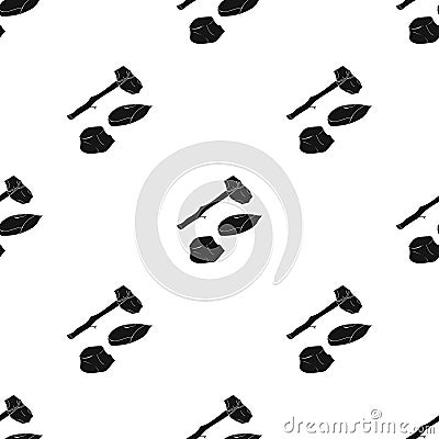 Stone tools icon in black style isolated on white background. Stone age pattern. Vector Illustration