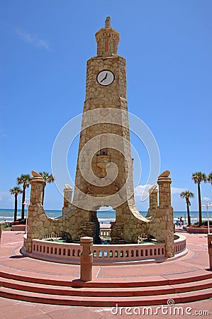 Stone tower with clock Stock Photo