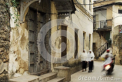 Stone town alley ways on Zanzibar Island Stock Photo