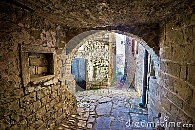 Stone town of Groznjan old street passage Stock Photo