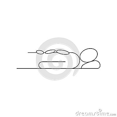 Stone treatment line icon. linear style sign for mobile concept and web design. Hot stones massage outline Vector Illustration