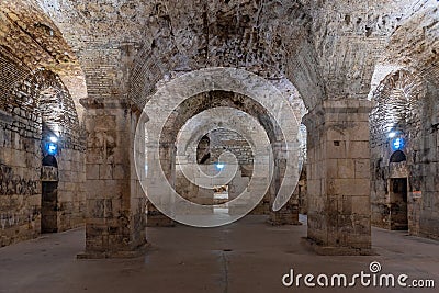 Stone vaults of Diocletian's Palace in Croatian city Split Stock Photo