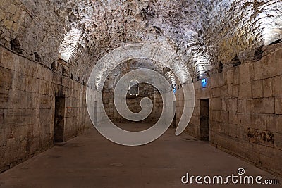 Stone vaults of Diocletian's Palace in Croatian city Split Stock Photo