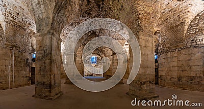 Stone vaults of Diocletian's Palace in Croatian city Split Editorial Stock Photo