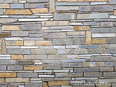 stone wall made out of irregular pieces Stock Photo