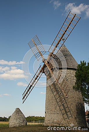 Stone windmill Stock Photo