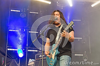 Stoned Jesus rock band performs at Atlas Weekend. Kiev, Ukraine. Editorial Stock Photo