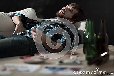 Stoned man Stock Photo