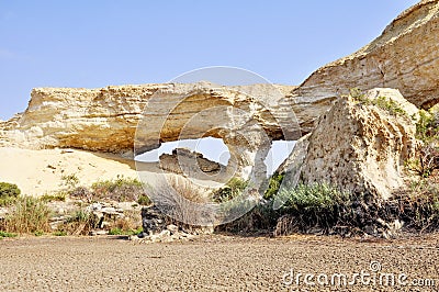 Stoned Sand Formation at Dry Lake Stock Photo