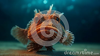 Stonefish close-up on the ocean floor Stock Photo