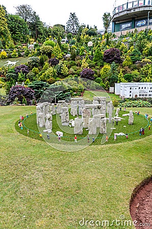 Stonehenge at Babbacombe model Village Editorial Stock Photo