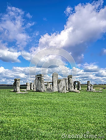 Stonehenge with dramatic sky in England Stock Photo