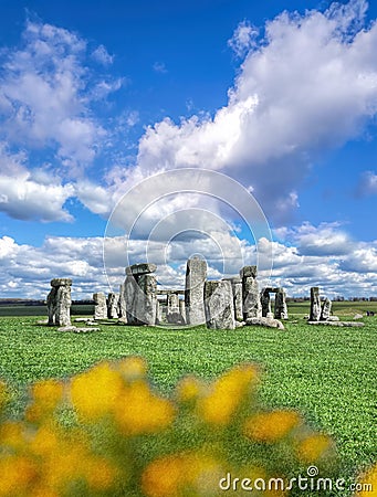 Stonehenge with dramatic sky in England Stock Photo