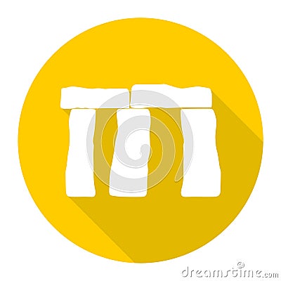 Stonehenge, England, icon with long shadow Vector Illustration