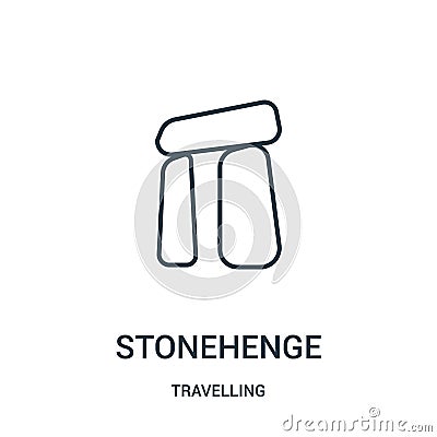 stonehenge icon vector from travelling collection. Thin line stonehenge outline icon vector illustration. Linear symbol Vector Illustration