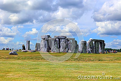 Stonehenge is a prehistoric monument on Salisbury Plain in Wiltshire. Stock Photo
