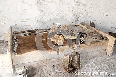 Stonehenge - Room in neolithic house Stock Photo