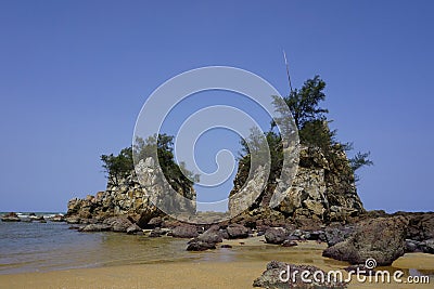 stonehill at Kemasik beach, Terengganu, Malaysia Stock Photo