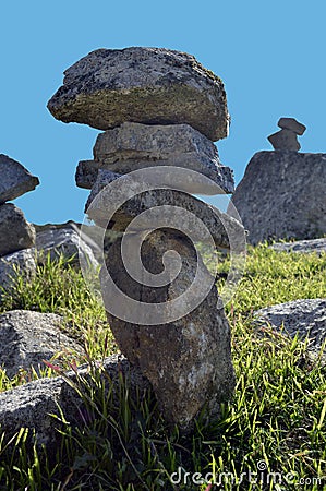 Stones balancing on top of Foia Stock Photo