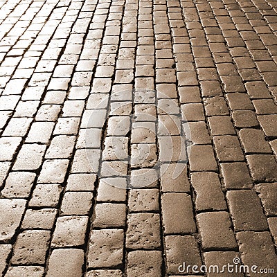 Stones called sampietrini in italian language for the pavement Stock Photo