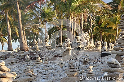 Stones elaborately stacked in the Philippines Stock Photo