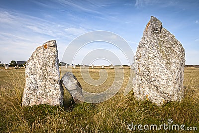 Standing Stones, Lagatjar, Camaret-sur-Mer, Brittany, France Stock Photo