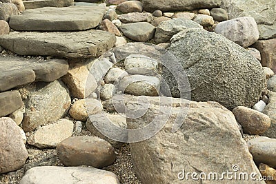 Stones in park. Rock garden. Landscape details. Landscaping in park Stock Photo