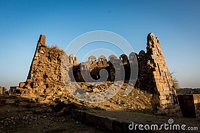 Stones in Tughlakabad, Indian Architecture Stock Photo