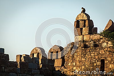 Stones in Tughlakabad, Indian Architecture Stock Photo