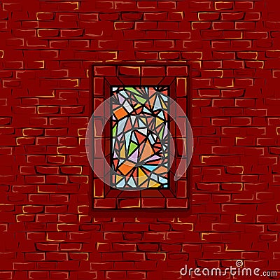 Stonewall Stained Glass Window Seamless Vector Vector Illustration