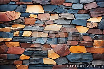 Stonework allure Colorful patterns and textures embellish the exquisite stone walls Stock Photo