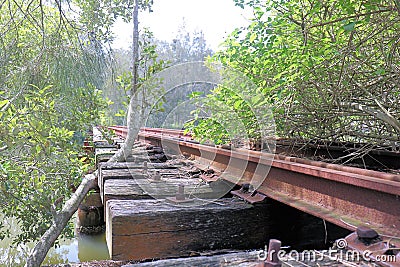 Stoney Creek Disused Railway Bridge Stock Photo