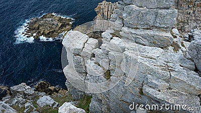 Stony coast in west of France Stock Photo