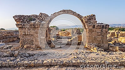 Cyprus - A stony gateway to a riuned city Stock Photo
