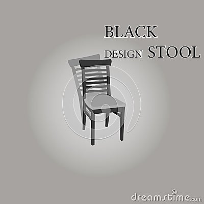 Stool Black Vector Illustration