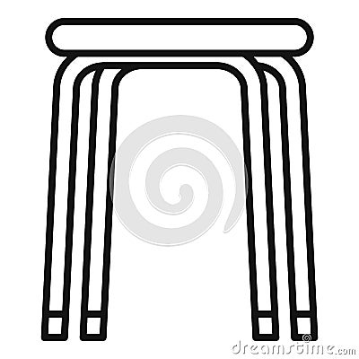 Stool icon, outline style Vector Illustration