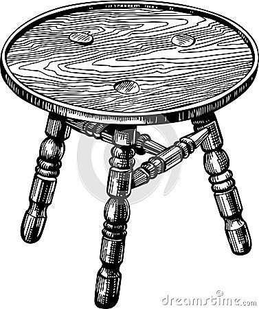 Stool made from natural wood Vector Illustration