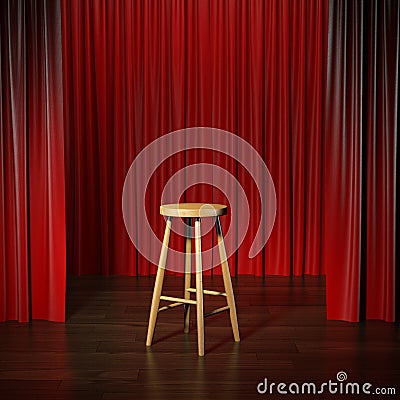Stool on a stage Stock Photo